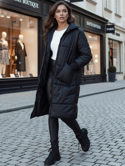 Ženski prevelik NADIA prešiti plašč s črn Dstreet TY4542z