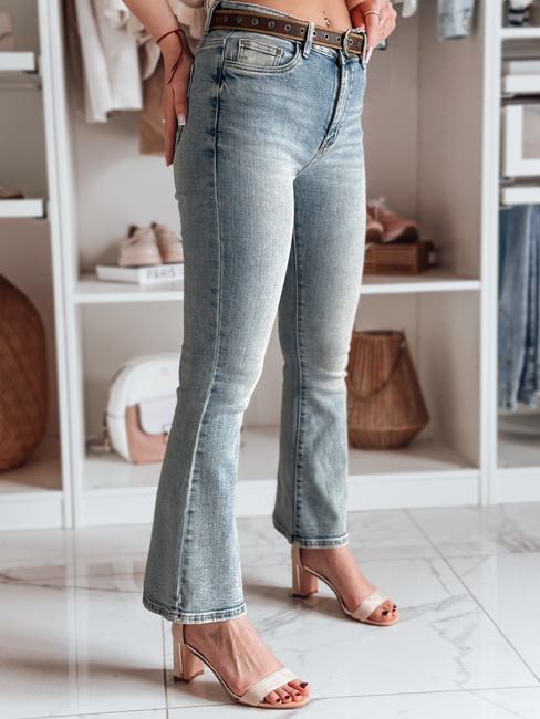 Ženske jeans hlače na zvonec s pasom FAREVIS blue Dstreet UY2483