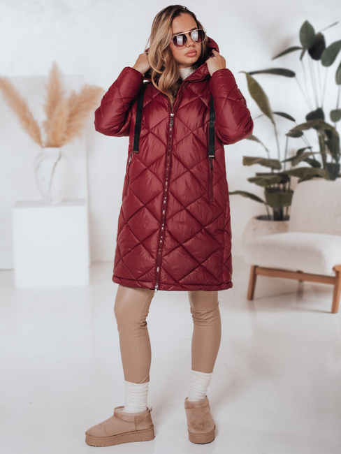Ženska zimska bunda SNOWVIBE maroon quilted Dstreet TY4996