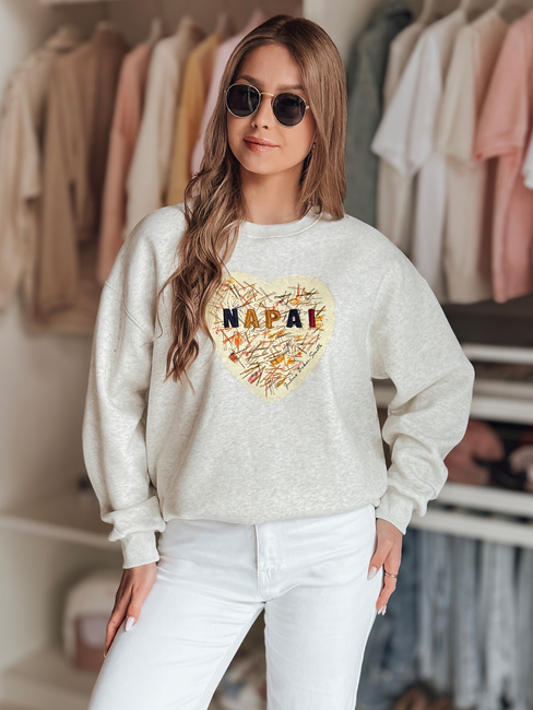 Ženska bluza prevelike velikosti s srcem SERDUCHOVA siva Dstreet BY1440