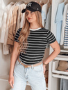Ženska osnovna črtasta majica LINESS black Dstreet RY2817
