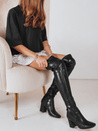 Ženski škornji nad koleni črne barve Dstreet ZY1245