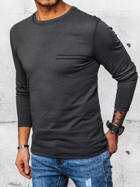 Moška majica z dolgimi rokavi Barva Temno siva DSTREET LX0561
