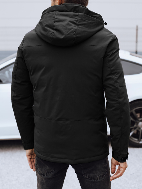 Moška zimska jakna s kapuco črna Dstreet TX4908