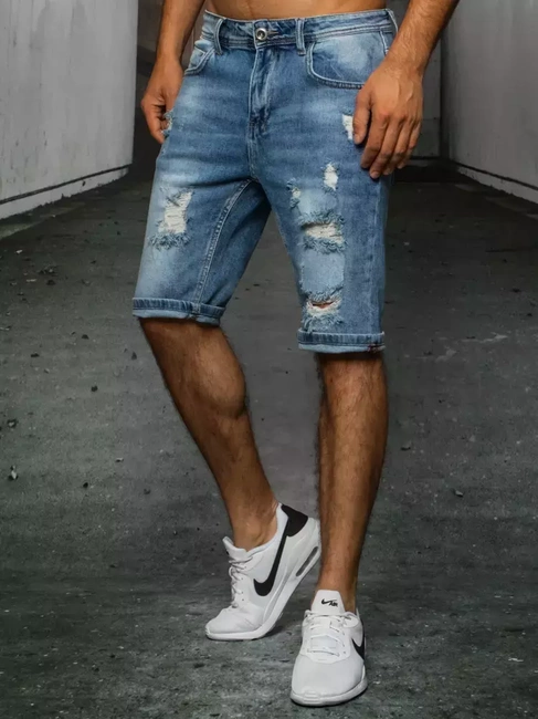 Moške jeans kratke hlače Barva Modra DSTREET SX1516