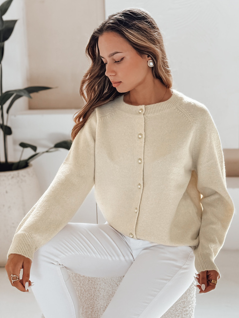 Ženski pulover z zadrgo SELINA ecru Dstreet MY2515