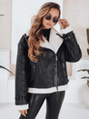 Ženska jakna iz ovčje kože črna Dstreet TY5125