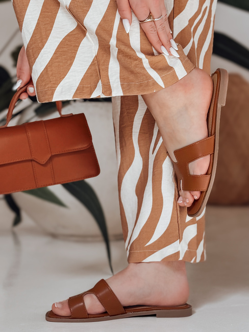 Ženske japonke z izrezi KLASSINO camel Dstreet ZY0882