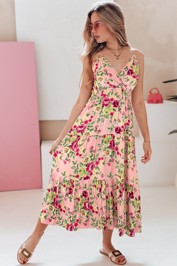 MISSBLOSSY roza maksi obleka Dstreet EY2618
