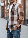 Moška kamelja karirasta flanelasta srajca Dstreet DX2674
