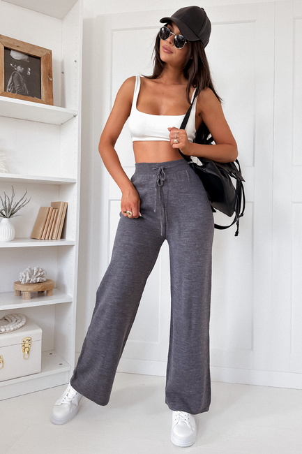 Ženske hlače casual LAKELIFE Barva Antracitna DSTREET UY1687