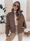 Ženska zimska kratka prešita jakna VIBEGIRL dark beige Dstreet TY4945