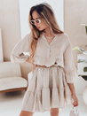Poletna muslinska obleka LYVONNE light beige Dstreet EY2615