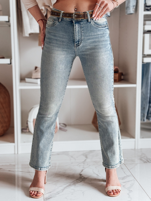Ženske jeans hlače na zvonec s pasom FAREVIS blue Dstreet UY2483