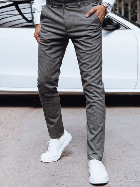 Moške temno sive hlače chinos Dstreet UX4388