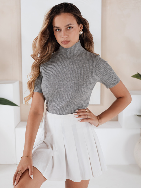 Ženski pulover s kratkimi rokavi GIRLGLORY siva Dstreet MY2551