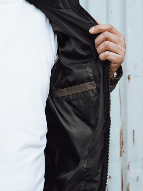 Kurtka zimowa męska pikowana z kapturem zielona Dstreet TX4846