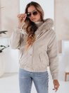 Ženska zimska jakna VESSADA kratka s krznom svetlo bež Dstreet TY5062