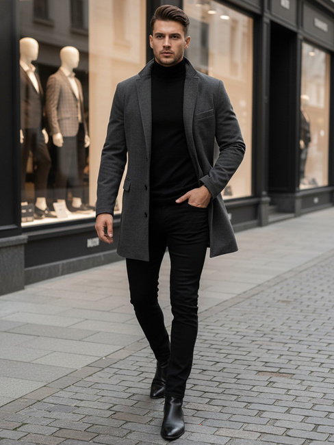 Moški zimski plašč Barva Svetlosiva DSTREET CX0441