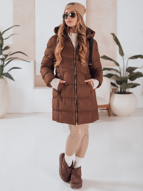 Ženska zimska jakna s kapuco GABRIELLE rjava Dstreet TY4919