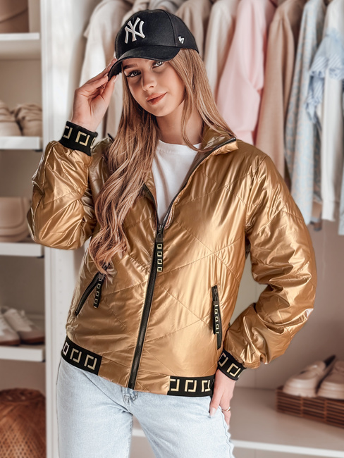 Ženska prešita bomber jakna GLAMCIX beige Dstreet TY4784