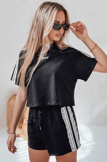 Ženski komplet trenirke LOVE SPORT black Dstreet AY1135