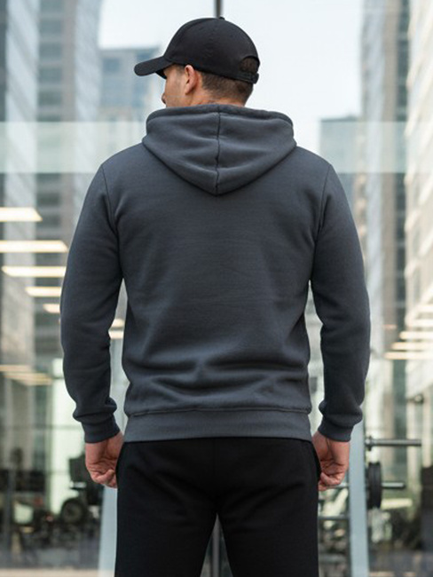 Moška osnovna majica s kapuco temno siva Dstreet BX5863