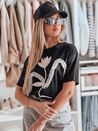 Ženska majica oversize s 3D učinkom črna Dstreet RY2716