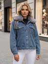 Ženska jeans jakna FURDENIM s krznom svetlo modra Dstreet TY4755z