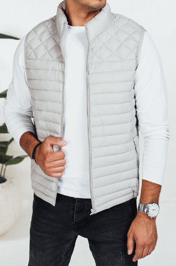 Moški prešiti telovnik svetlo sive barve Dstreet TX5078