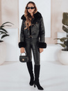 Ženska usnjena jakna ramones s krznom black Dstreet TY5207