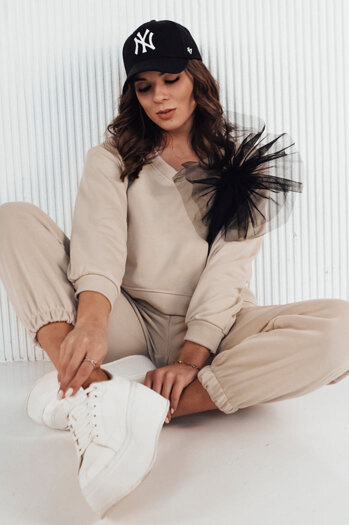 Ženske majice FILAN beige crew neck Dstreet BY1259