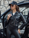 Ženska usnjena jakna kratka prehodna ramones BARBADOS black Dstreet TY4549