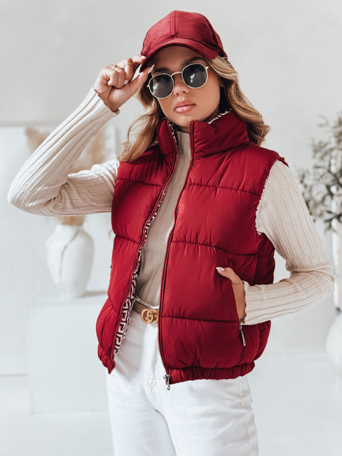 URBANELLE ženski prešiti telovnik bordo barve Dstreet TY4972