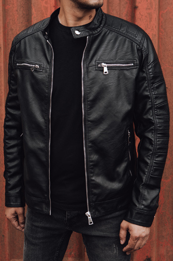 Moška usnjena jakna črna Dstreet TX4733
