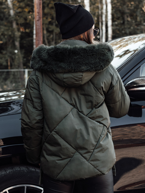 MODIVA prešita ženska zimska jakna s kapuco zelena Dstreet TY4727