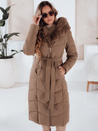 Ženska zimska dolga prešita jakna s krznom camel Dstreet TY5086