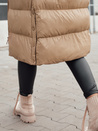 Ženska prešita zimska jakna s krznom STYLEBELLA beige Dstreet TY4609