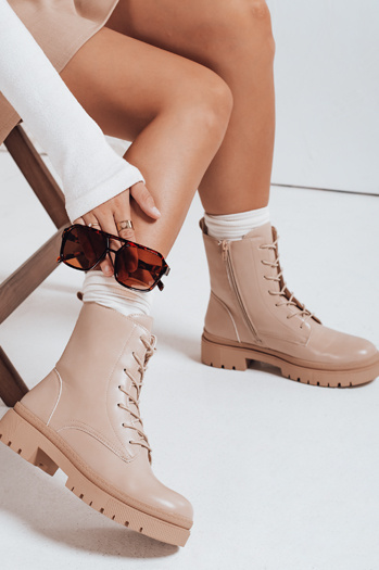 Ženski krem škornji STYLOBOSS Dstreet ZY0522