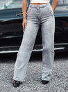 Ženske kavbojke ZIPELLA z visokim pasom baggy jeans sive barve Dstreet UY2207_1