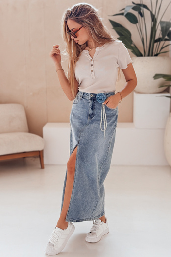 ROSA LOVE modro maksi krilo s cvetjem Dstreet CY0511