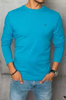 Moška majica z dolgimi rokavi Barva turkizna DSTREET LX0538