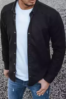 Moška srajca z dolgimi rokavi Barva Črna DSTREET DX2359