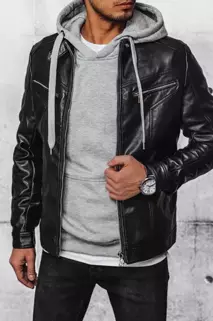 Moška usnjena jakna Barva Črna DSTREET TX4330