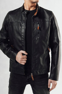 Moška usnjena jakna Barva Črna DSTREET TX4687