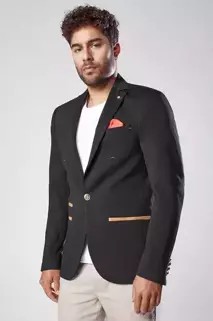 Moški blazer casual Barva Črna DSTREET MX0527