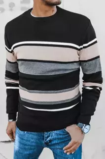 Moški črtast pulover Barva Črna DSTREET WX2038