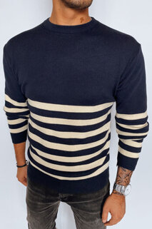 Moški črtast pulover Barva Mornarica DSTREET WX2134