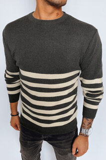 Moški črtast pulover Barva Temno siva DSTREET WX2133