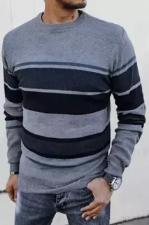 Moški črtast pulover Barva siva DSTREET WX2041